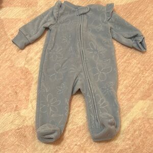 Carter's Blue Footie One Piece with Cozy Fleece